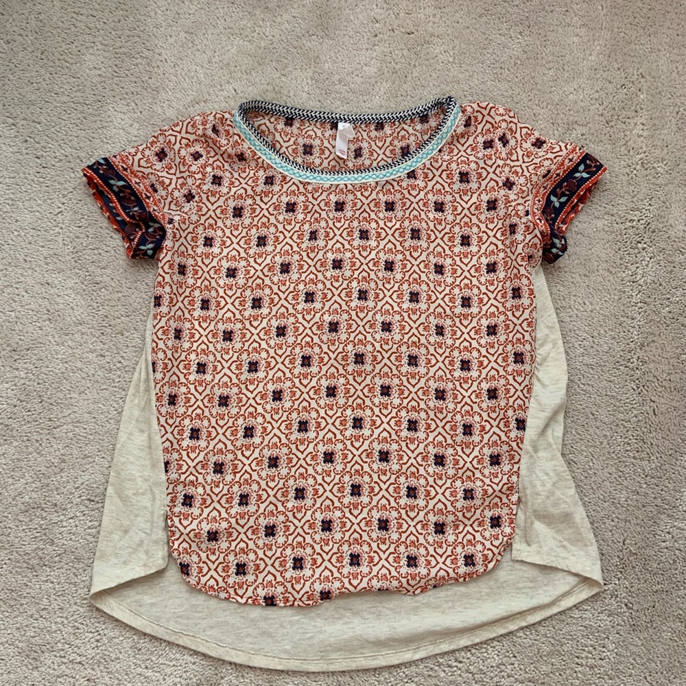 Orange Aztec Short Sleeve